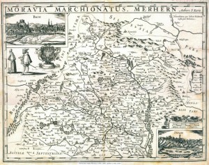 Historická Fabriziova mapa Moravy